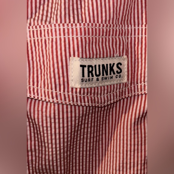 Trunks Surf & Swim Co Sz XXL Red/White Trunks; Seersucker type Fabric - Picture 6 of 10